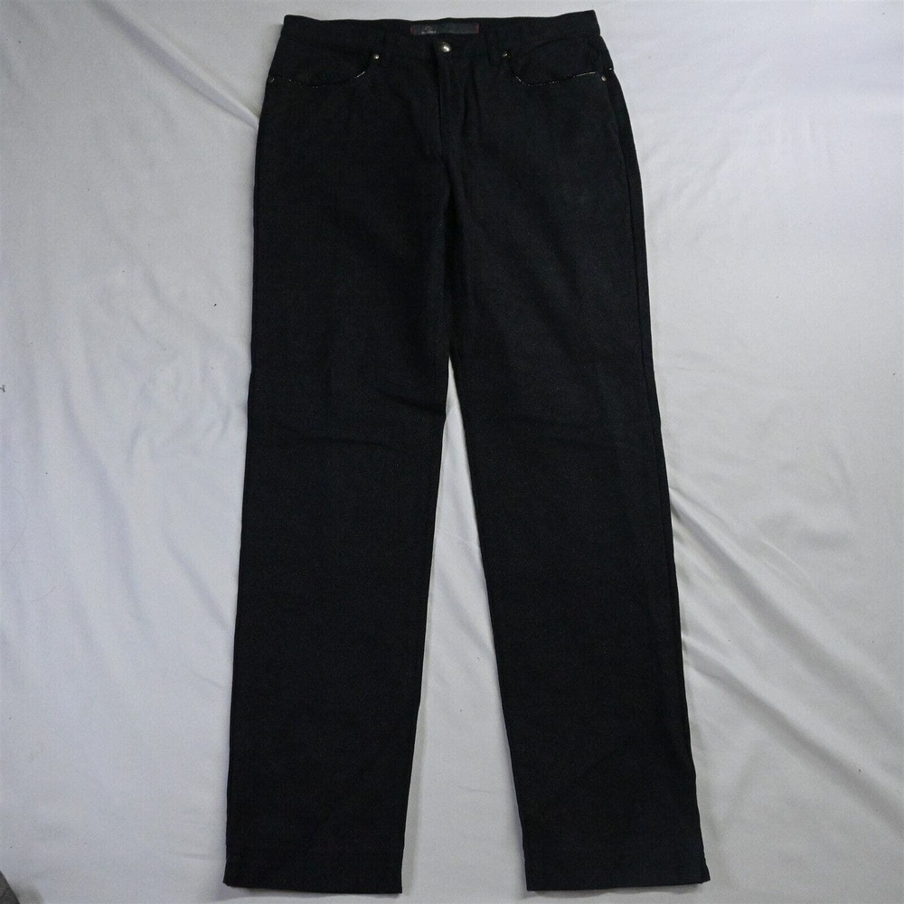 Dismero 33 Straight Leg‎ Made in Italy Black Glitter Stretch Denim Jeans